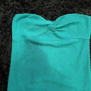 Wild Fable Teal Textured Tube Dress L | Twist Front Bodycon Midi